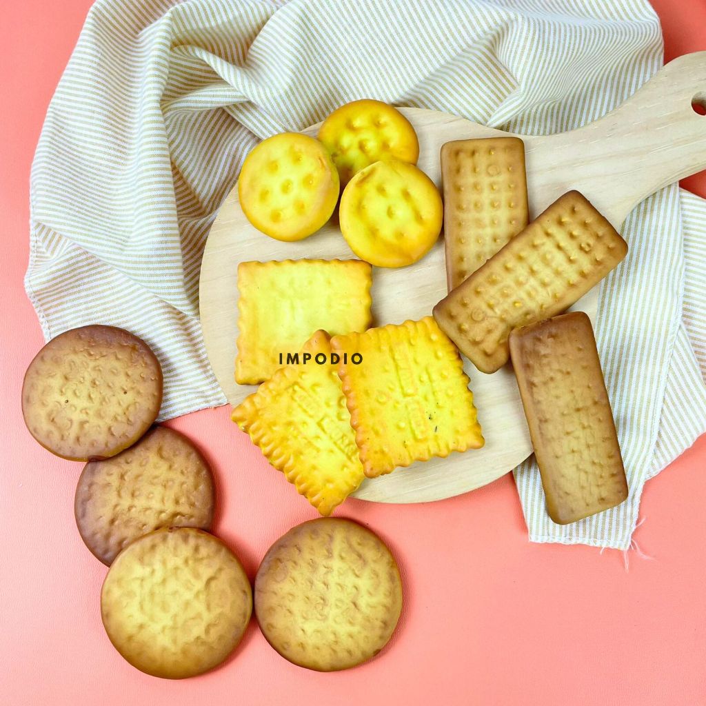 IMPODIO Cookies Artificial - Biskuit Palsu Dekorasi Foto Makanan