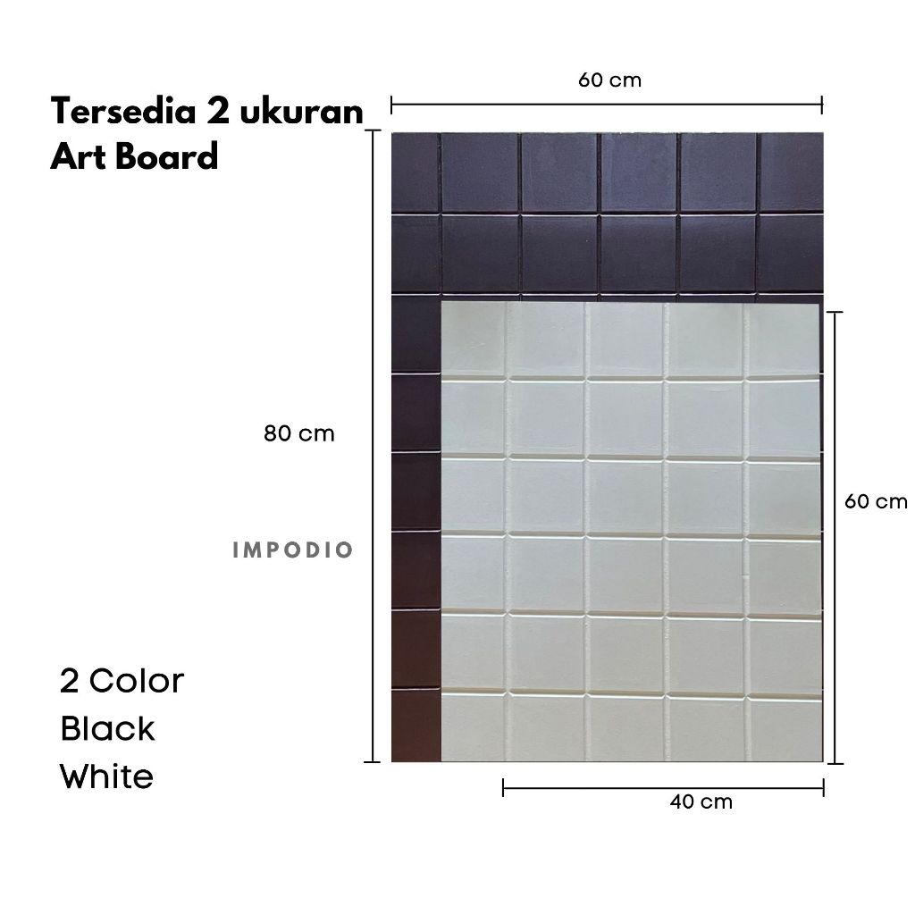 IMPODIO Hardboard Alas Foto Papan Tiles Stripe Wall Panel - Alas Foto Produk