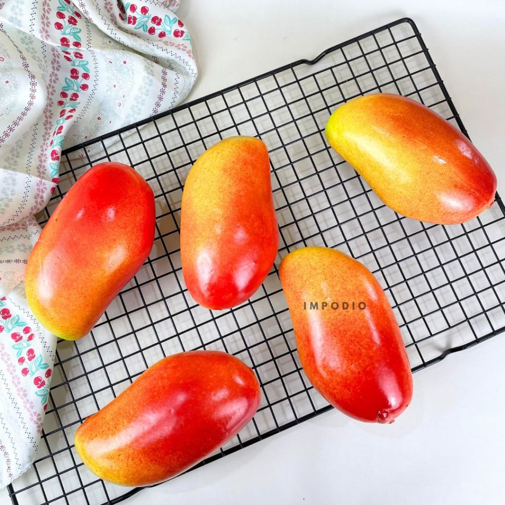 IMPODIO Mangga Merah Buah Artificial Palsu - Fake Mango Props Foto Produk