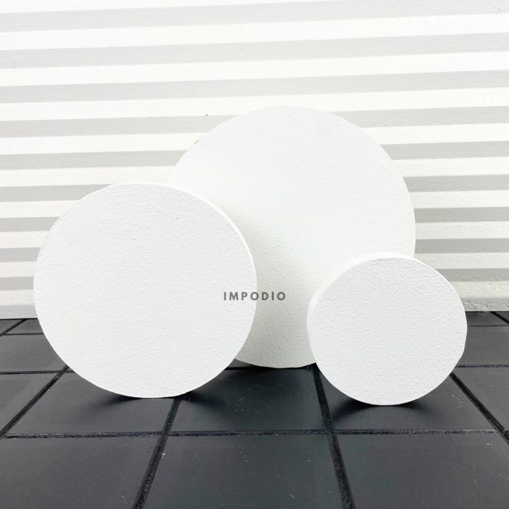 IMPODIO Set 3pcs Round Geometry Photo Props - podium leveling
