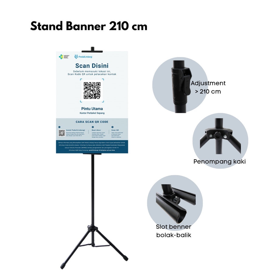 IMPODIO Stand Banner display untuk advertising – showcase Tinggi 2,1M