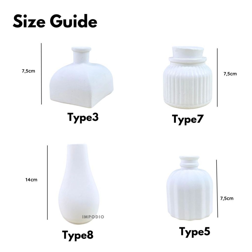 IMPODIO Mini Flower Vase Concrete Mini Nordic  Aesthetic berbagai variant-  Vas Bunga Dekorasi Meja Props Foto Produk