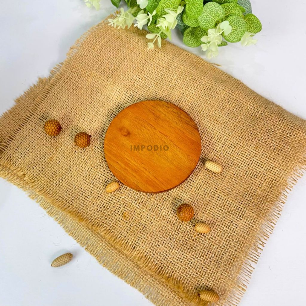 Tatakan gelas - coaster bulat kayu    aksesoris photography