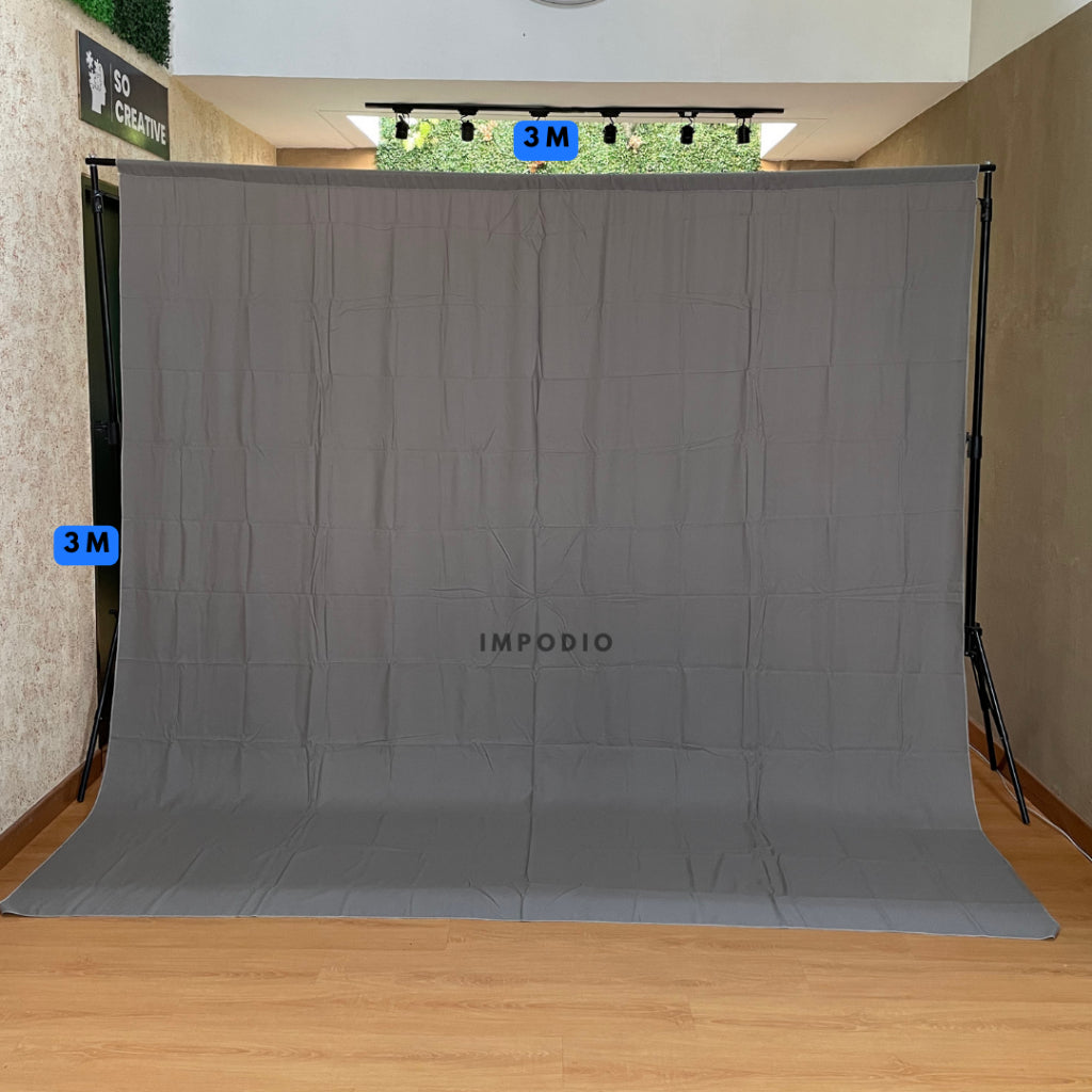 IMPODIO Kain abu-abu polos background-greenscreen profesional grade