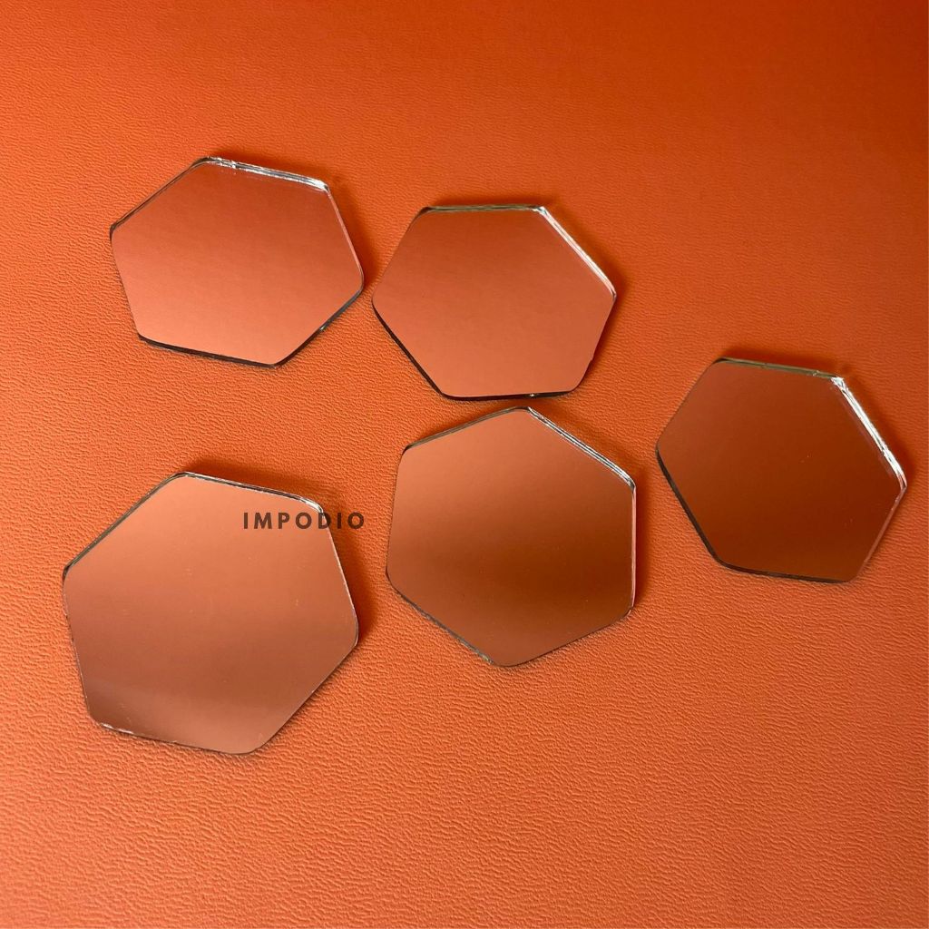 IMPODIO Cermin mini kecil hiasan craft 5 variant bentuk props photo