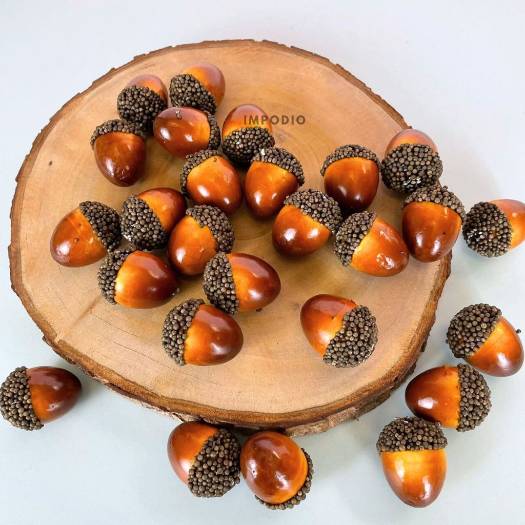 IMPODIO Artificial biji buah Acorn props foto