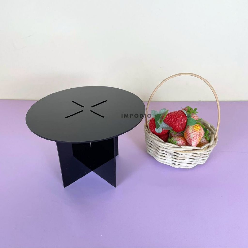 IMPODIO Arcylic stand cake transparan - tatakan kue tempat display