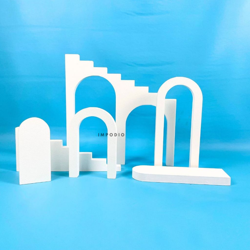 IMPODIO Geometry Set Tangga Kayu All in One - Properti Foto Produk