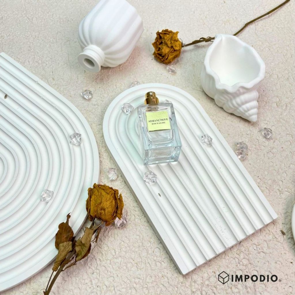 IMPODIO Concrete tray / arch concrete - Aesthetic cement Coaster Dekorasi Rumah Properti Foto Produk