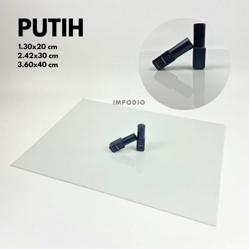 IMPODIO Akrilik lembaran hitam dan putih ukuran 40x30 dan 20x30 Grosir