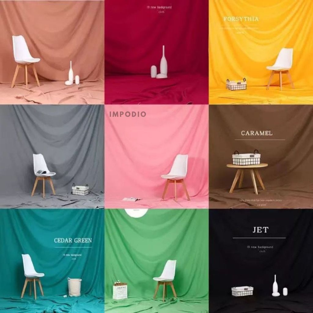 IMPODIO Kain Background polos foto studio Ukuran 2.4 x 2 meter - Backdrop Foto Studio