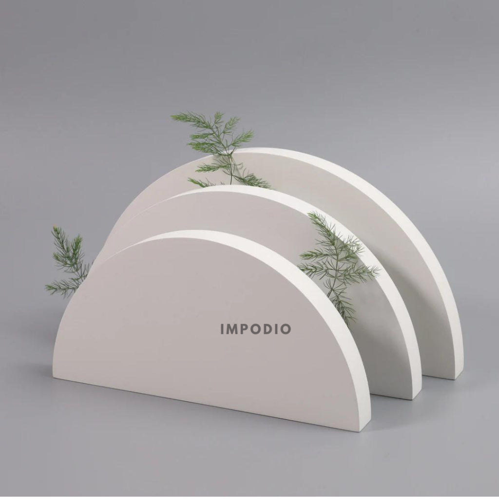 IMPODIO Set 3pcs Half Moon Geometry Display produk - Props Properti Foto - Podium Leveling photo
