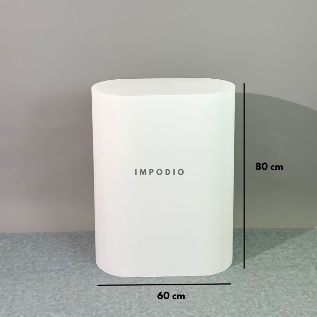 IMPODIO Podium Display Bentuk Oval Ukuran Jumbo 30x60 cm – Meja Pajangan Dekorasi Event / Toko / Pameran – Tahan Beban, Kokoh