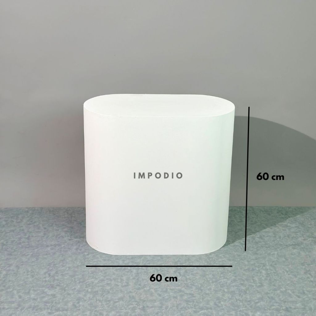 IMPODIO Podium Display Bentuk Oval Ukuran Jumbo 30x60 cm – Meja Pajangan Dekorasi Event / Toko / Pameran – Tahan Beban, Kokoh