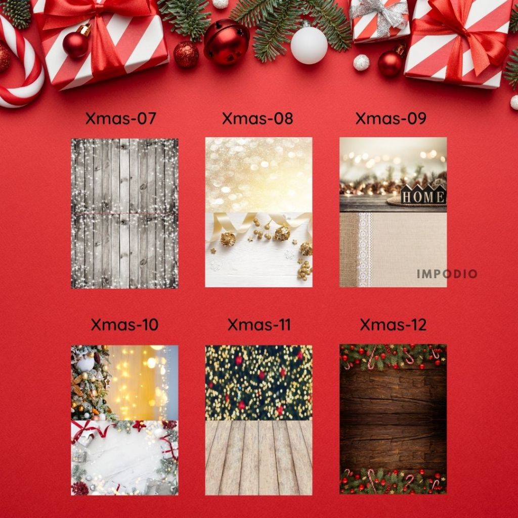 IMPODIO Alas Foto Lipat Motif Christmas Natal 07-12 - Background foto waterproof
