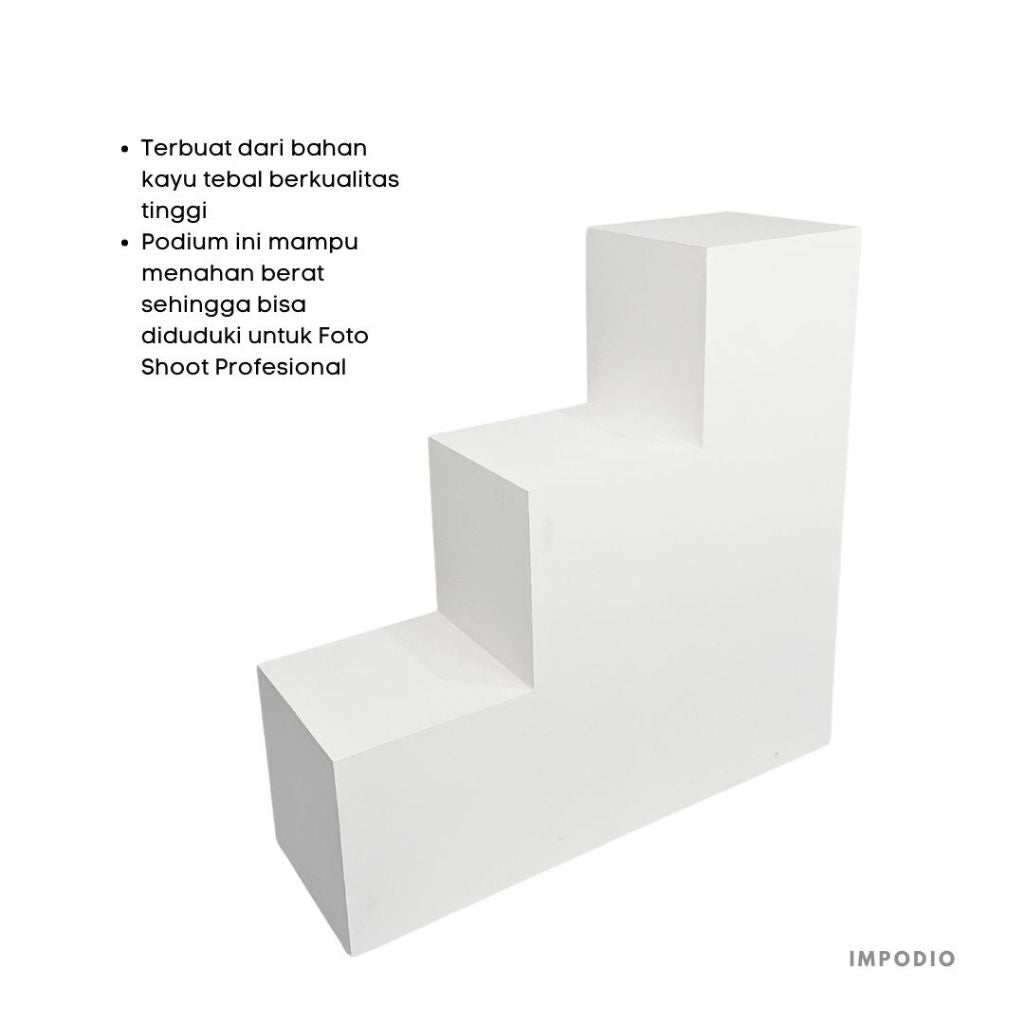 IMPODIO Tangga Podium Jumbo 90x90x30 cm - Fungsional untuk Properti Studio Fotografi