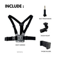 IMPODIO Chest Harness Strap Body Belt Untuk HP dan GoPro Camera