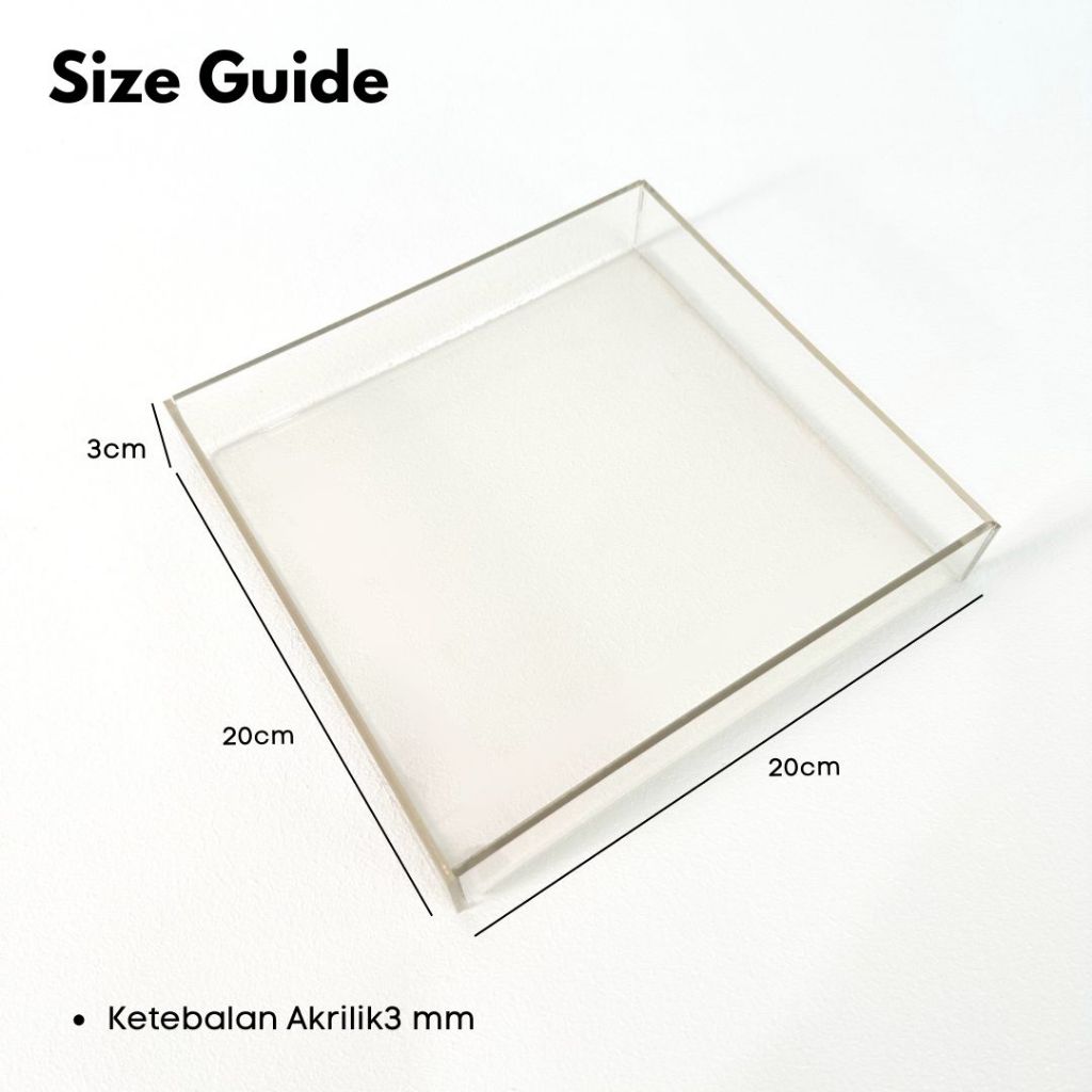 IMPODIO Water Tray Table 20x20 cm - Photography Props Foto Air produk GARANSI PECAH/ RUSAK DI KURIR