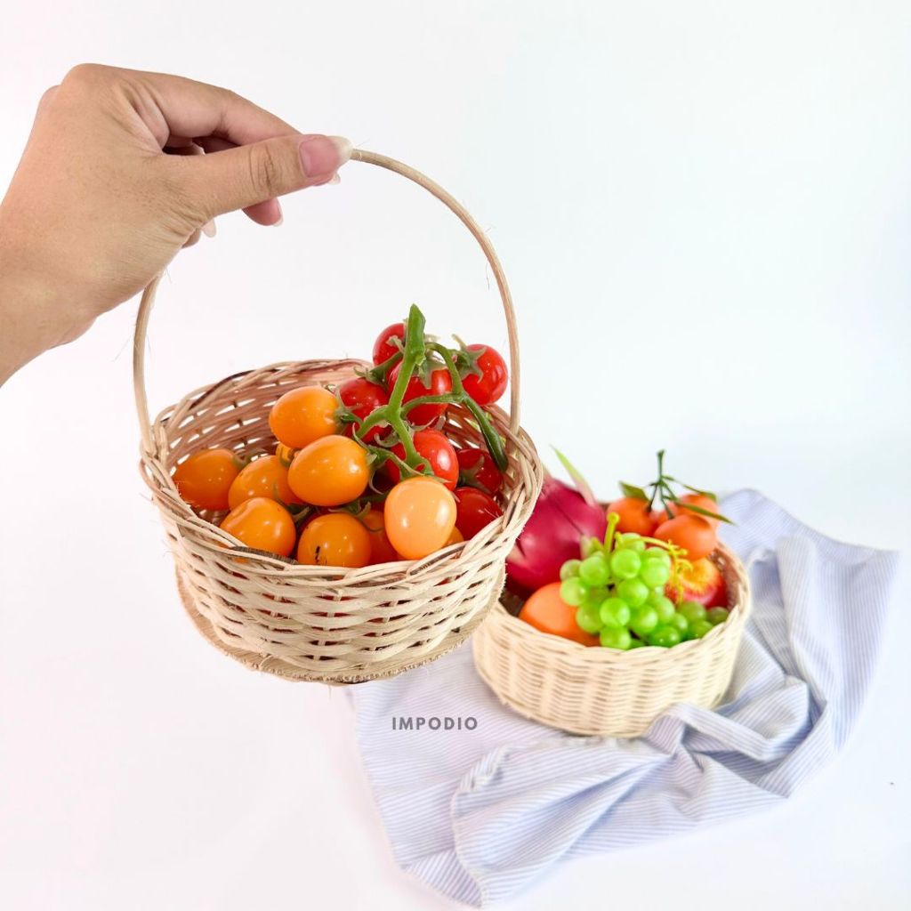 IMPODIO Keranjang Jumbo rotan hampers – wadah parcel – props foto - close up