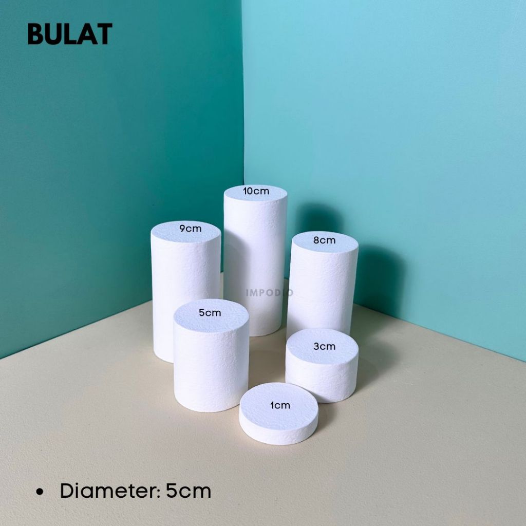 IMPODIO Set Podium Tabung Dan Balok - Geometry Display Produk - Podium Laveling Props Foto Produk