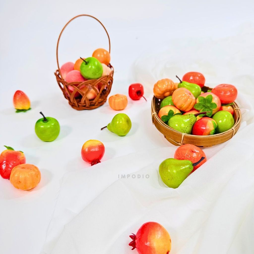 IMPODIO Buah Buahan Mini Palsu Satuan / Fake Artificial Fruits - Dekorasi Props Foto