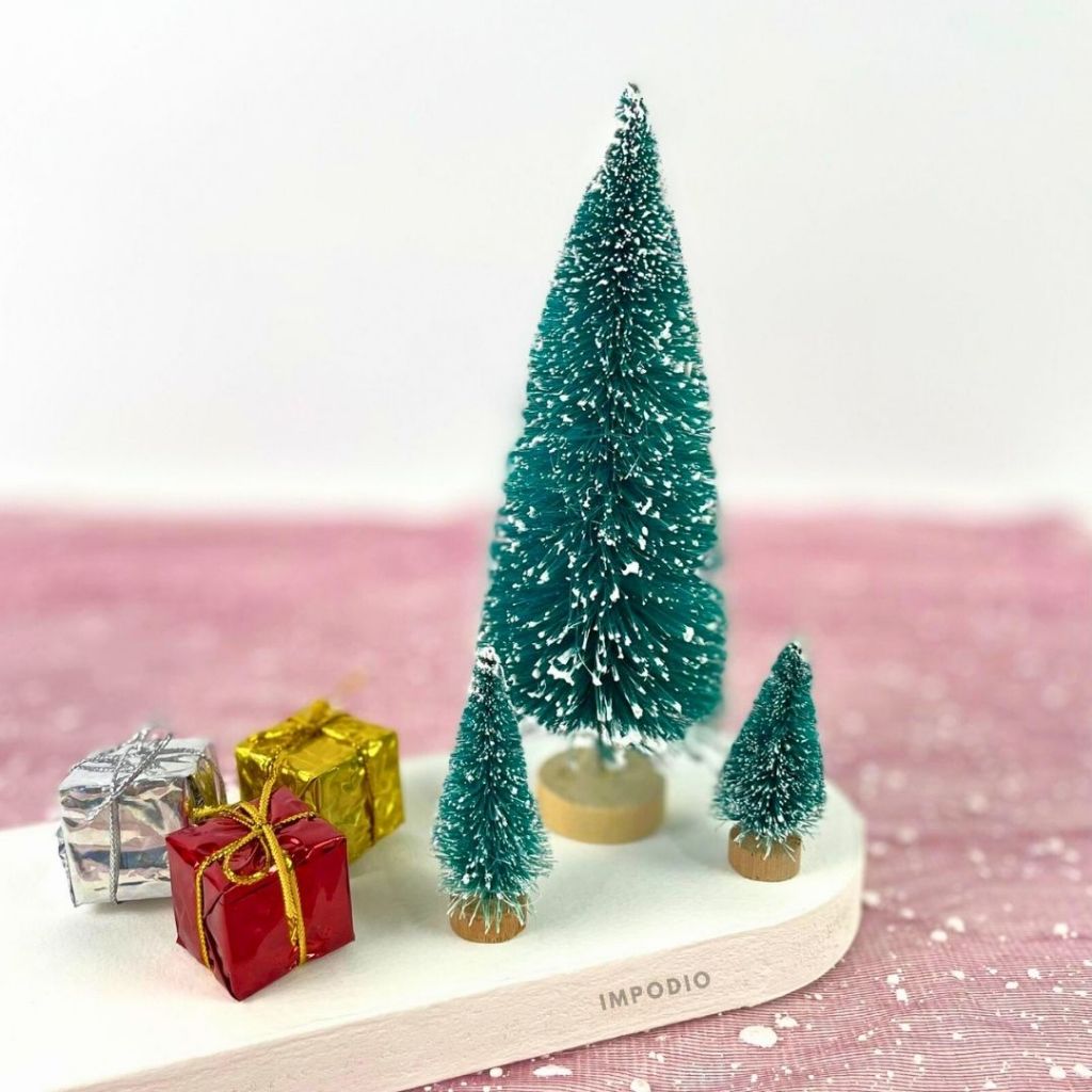 IMPODIO Hiasan Pohon Natal Salju & Kado Mini Colorful - Props Christmas Dekorasi Foto Produk