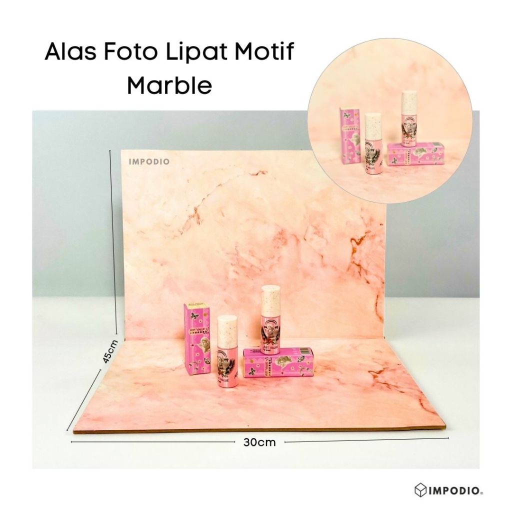 IMPODIO Alas Foto Lipat Motif Marble Ukuran A3 SMALL - background backdrop photo waterproof