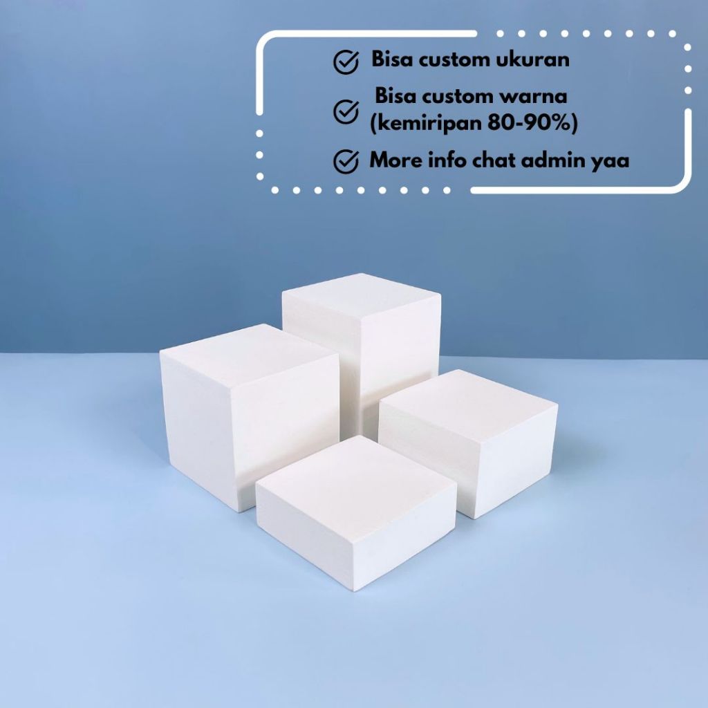 IMPODIO Podium mini balok kubus berbagai ukuran - display product photography serbaguna