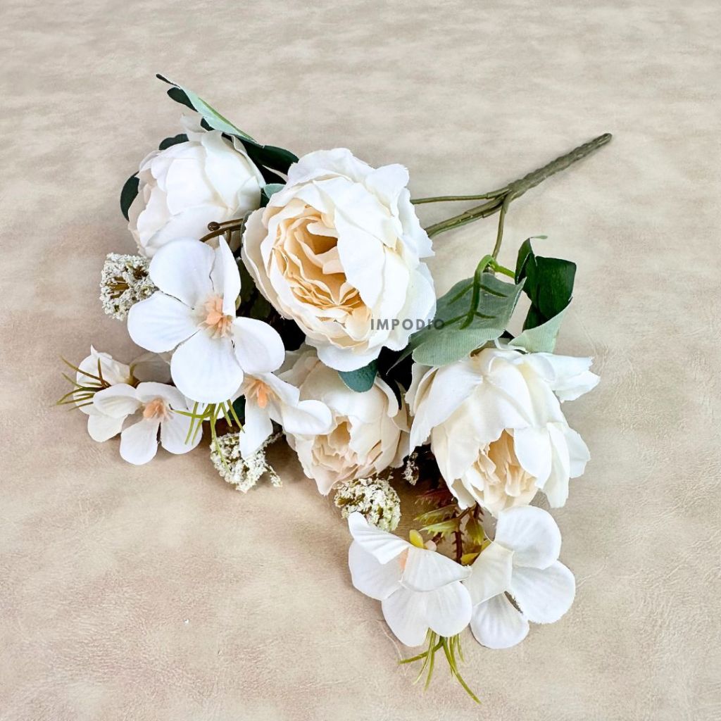 IMPODIO Bunga Peony Artificial Palsu - Fake Flower Bouquet Hiasan Rumah Dekorasi Foto Produk