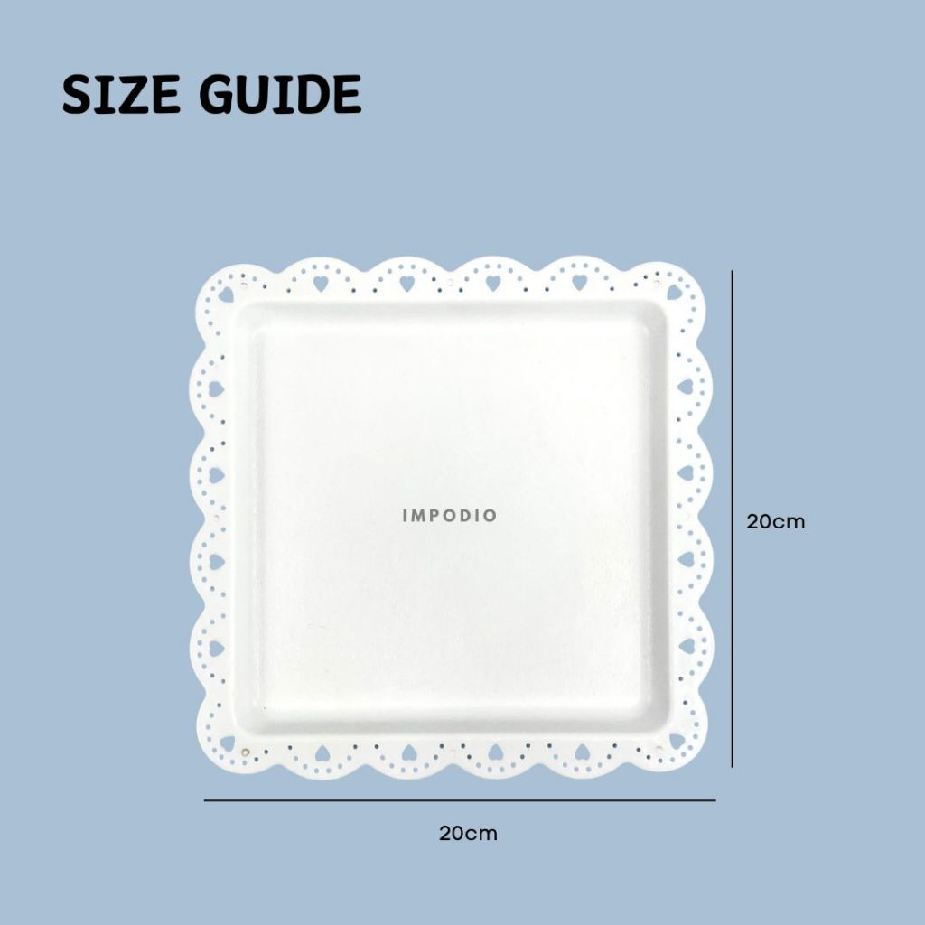 IMPODIO Nampan Piring Plastik Kotak Square - Wadah Tray Makanan Props Foto Produk