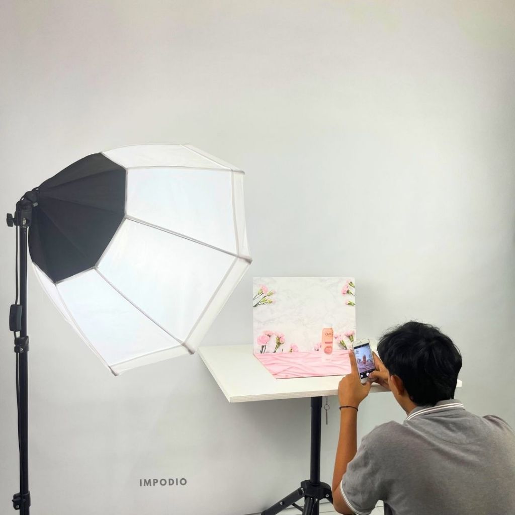 IMPODIO Meja Photography Adjustable Styling Product - Standing Table Portable Properti Foto Produk