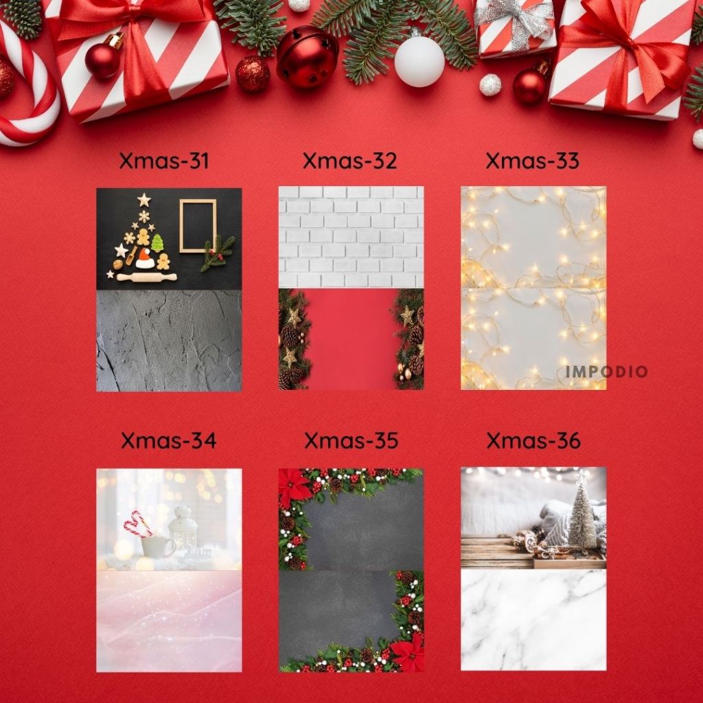 IMPODIO Alas Foto Lipat Motif Christmas Natal 31-36 - Background foto waterproof