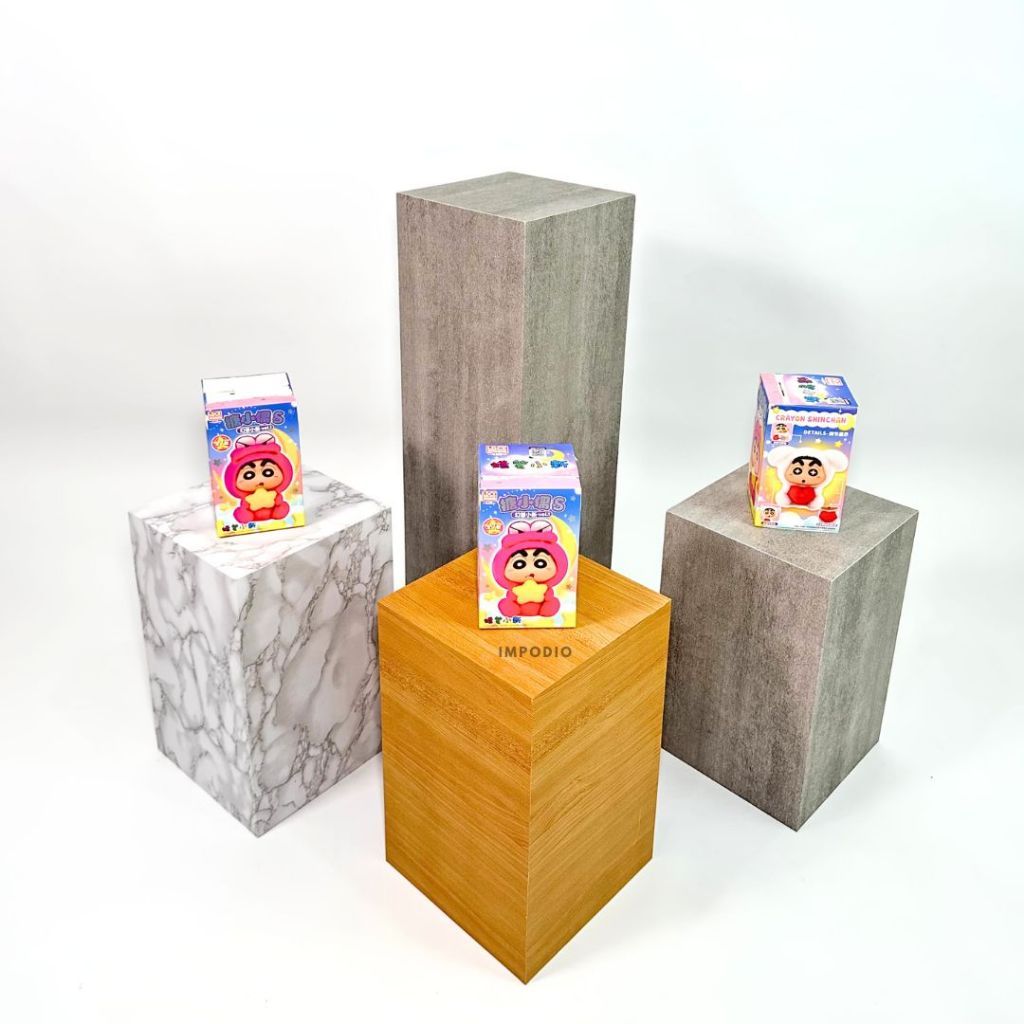 IMPODIO Podium Balok Kayu Motif Aesthetic Ukuran Besar - display product photography serbaguna