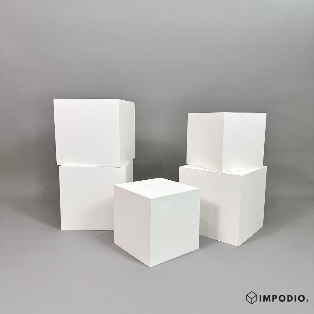 IMPODIO Podium Display Produk Kotak Kayu 2 Ukuran (30x30x30 cm & 25x25x25 cm) - Properti Photo Studio kubus kotak leveling
