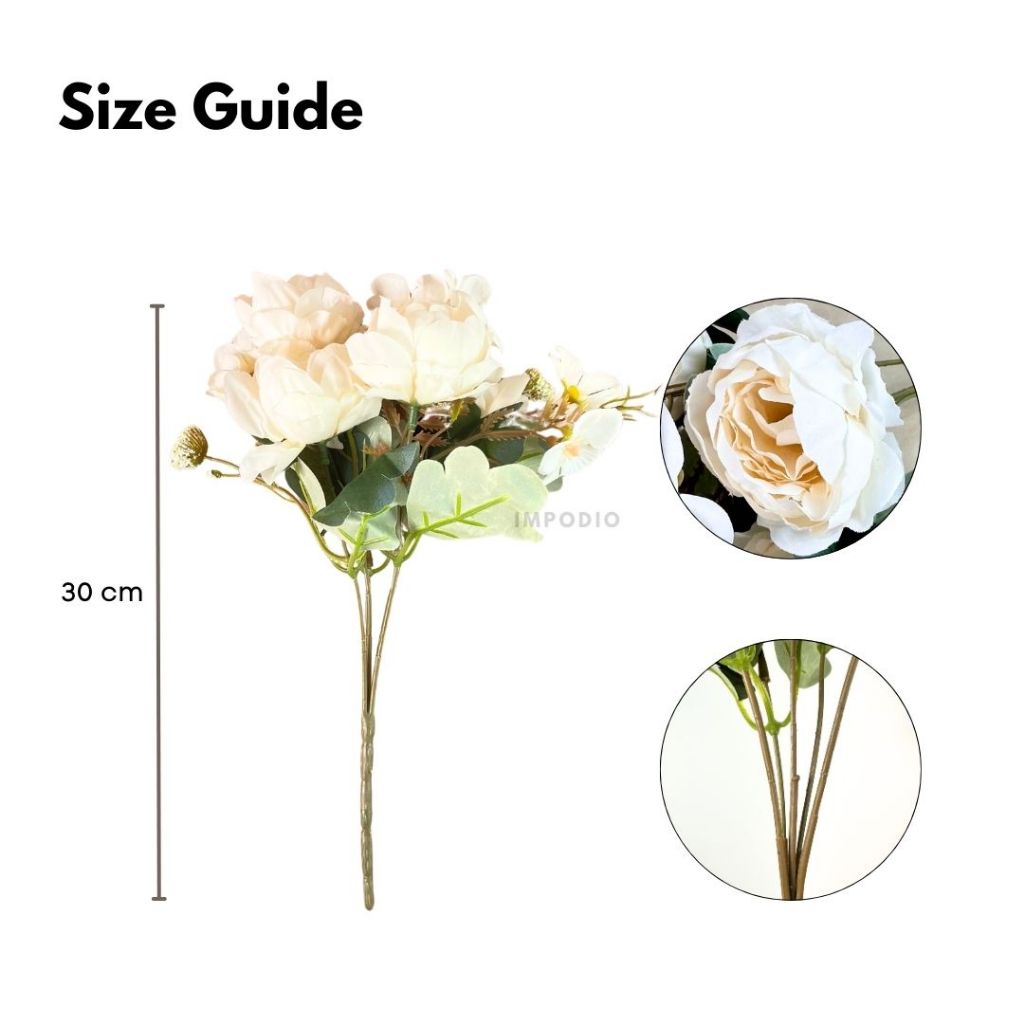 IMPODIO Bunga Peony Artificial Palsu - Fake Flower Bouquet Hiasan Rumah Dekorasi Foto Produk
