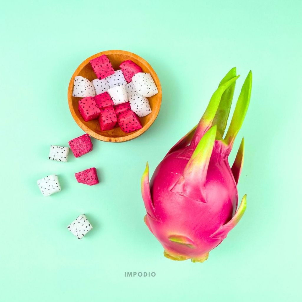 IMPODIO Buah Naga Full Size Artificial Palsu - Properti Foto Produk Dekorasi Makanan