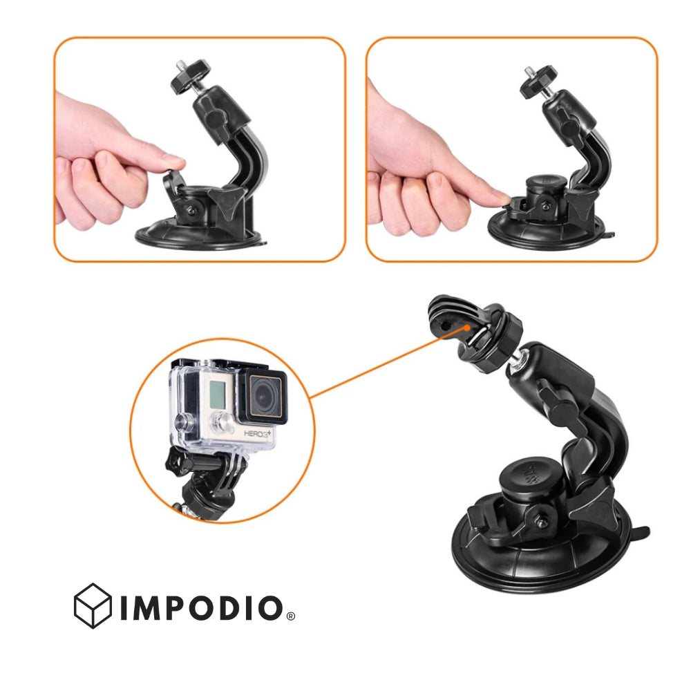 IMPODIO Suction cup holder device pegangan hp / action cam di kaca jendela mobil kuat