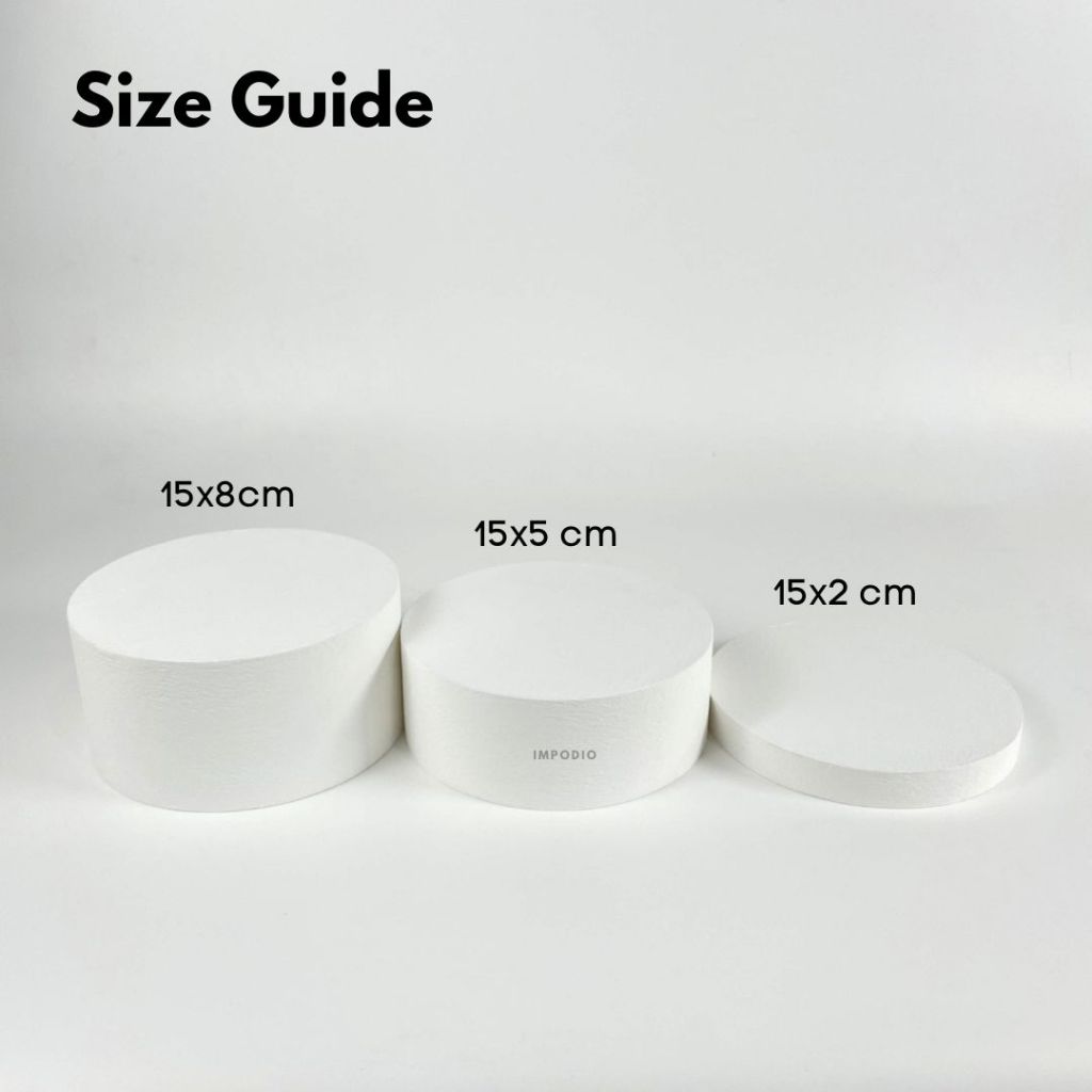 IMPODIO Bundle Set 3pcs Geometry Lingkaran 15 cm Display produk - Props Properti Foto - Podium Leveling bulat round photo