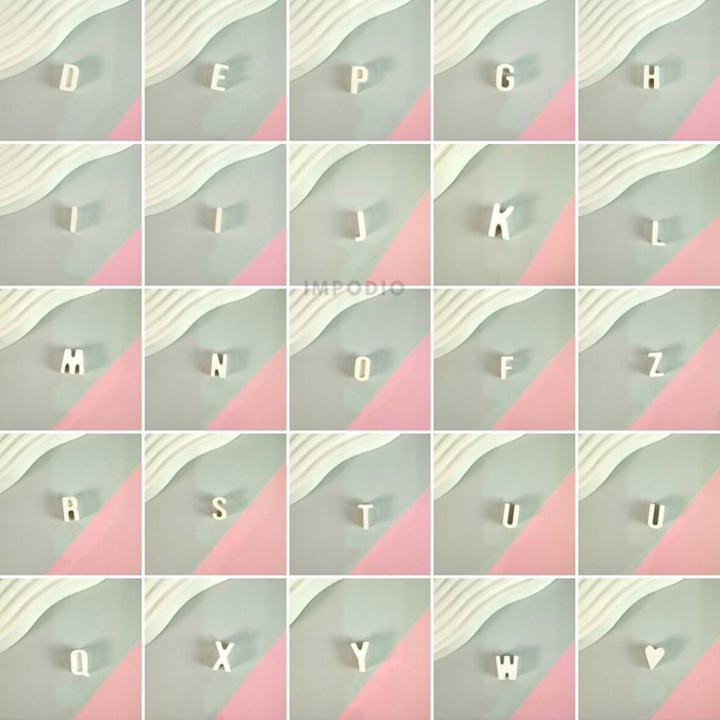 IMPODIO Dekorasi Huruf Alphabet Concerete Satuan – Custom Nama, Desain Unik Sesuai Permintaan