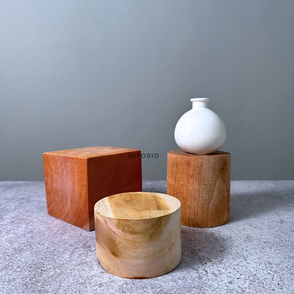 IMPODIO Paket podium display kayu natural -  podium leveling balok display photograpy