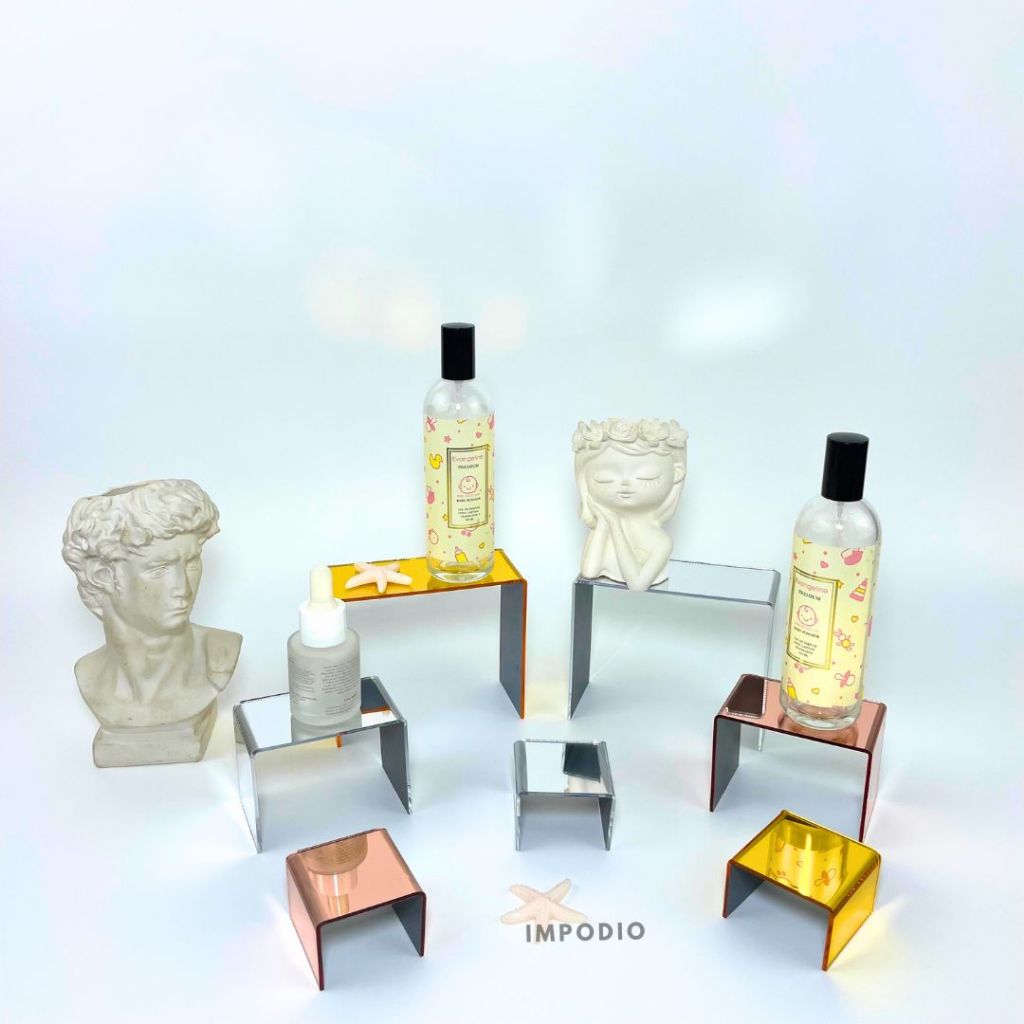 IMPODIO Acrylic Set Tangga Mirror 3 Variant Warna - Podium Display Akrilik Foto Produk