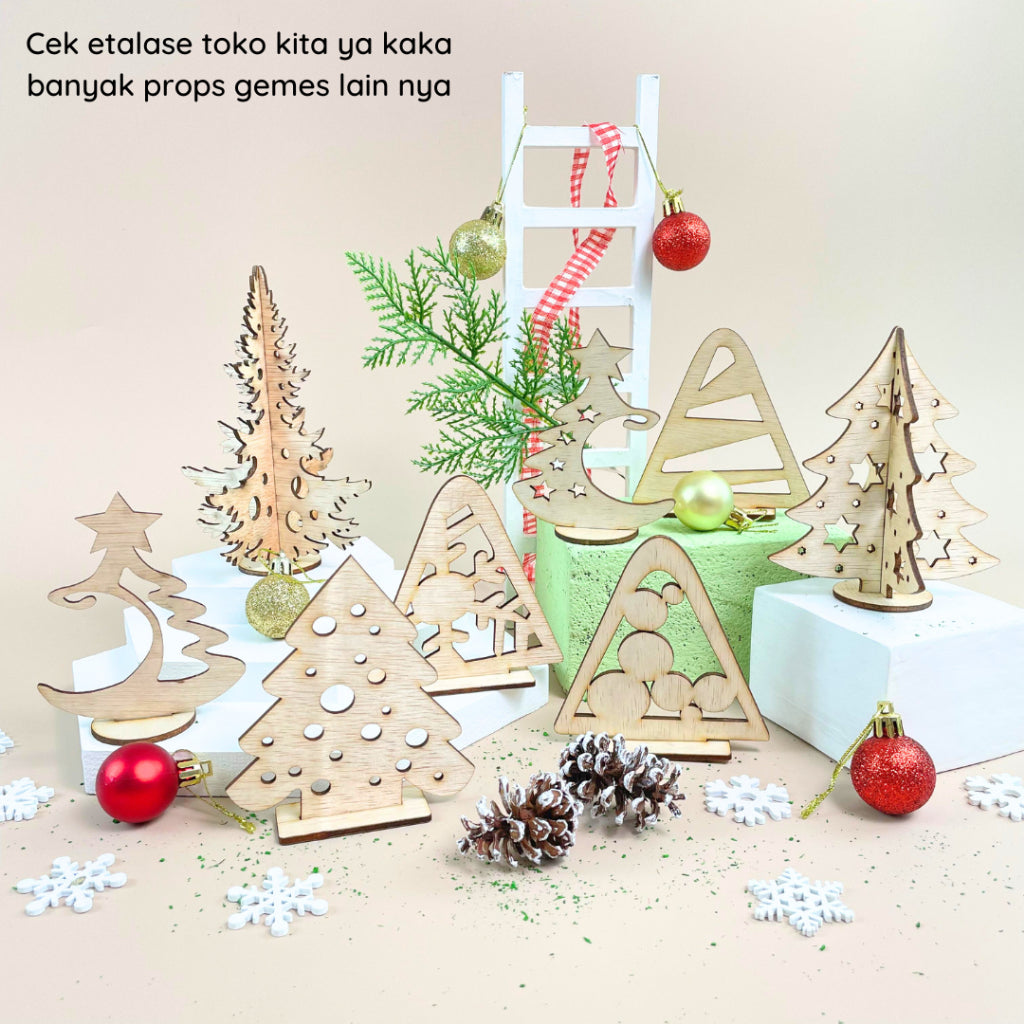 IMPODIO Set 3pcs Geometry Natal - wall window panel Display produk background photo