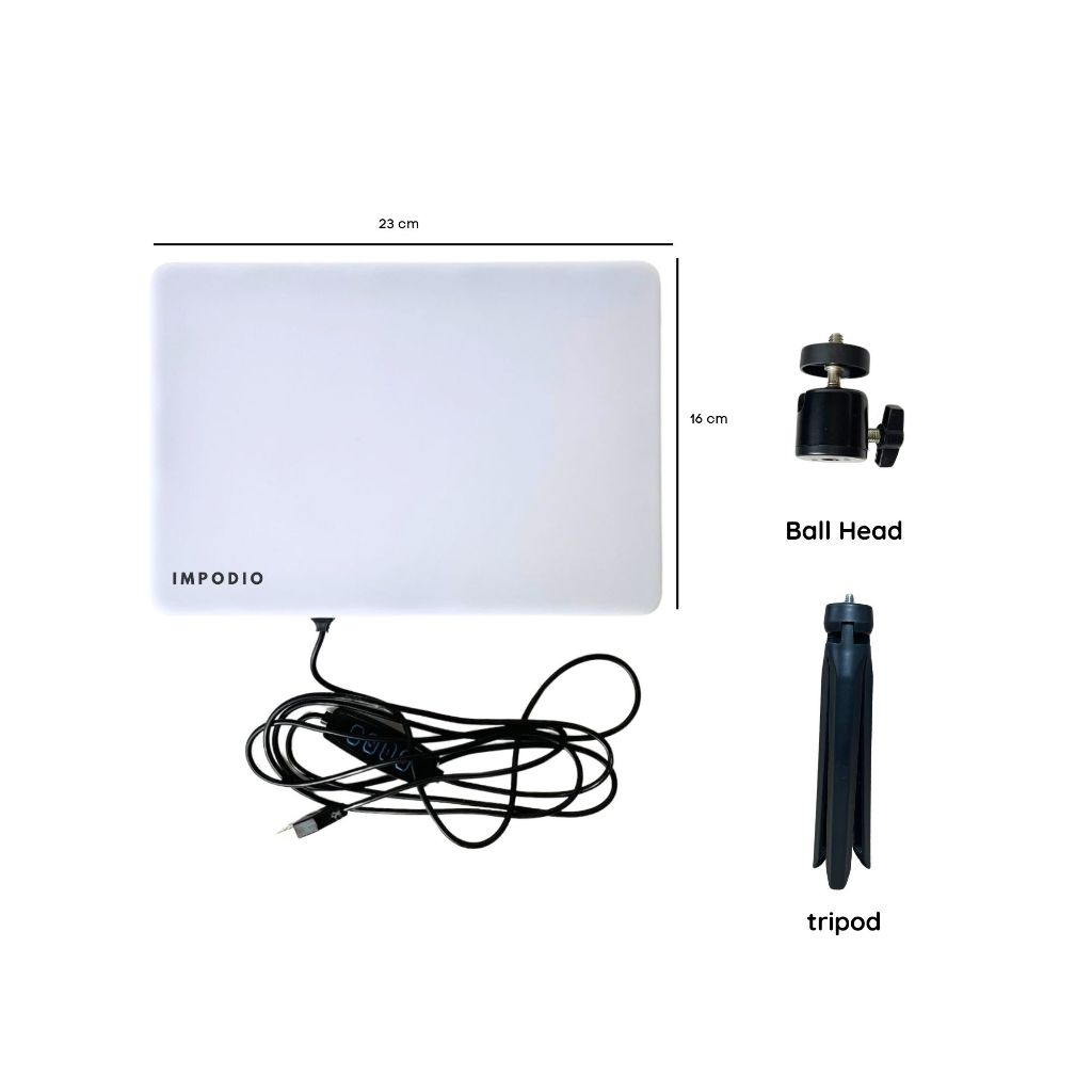 IMPODIO Lampu LED Fill light kotak 11 inch untuk videografi atau livestream