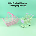 IMPODIO Mini Trolley Miniatur Keranjang Belanja – Hiasan Mini Trolley