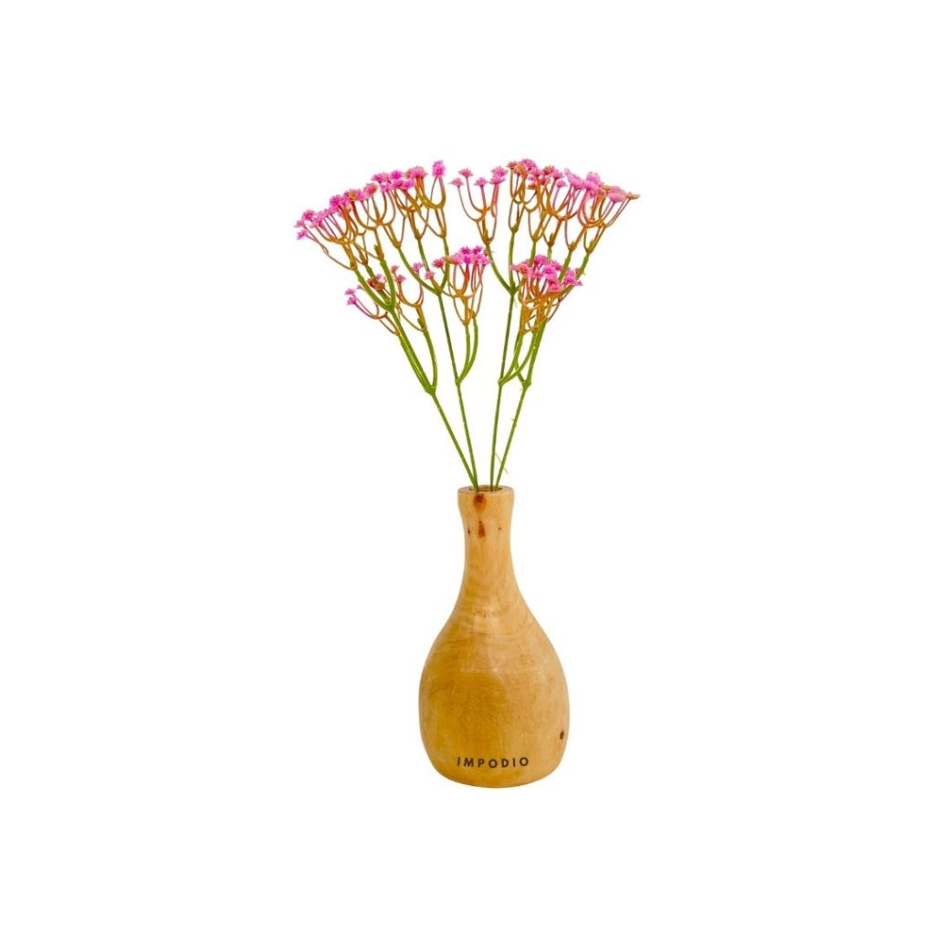IMPODIO Paket Vas Bunga kayu + artificial baby breath flowers vase