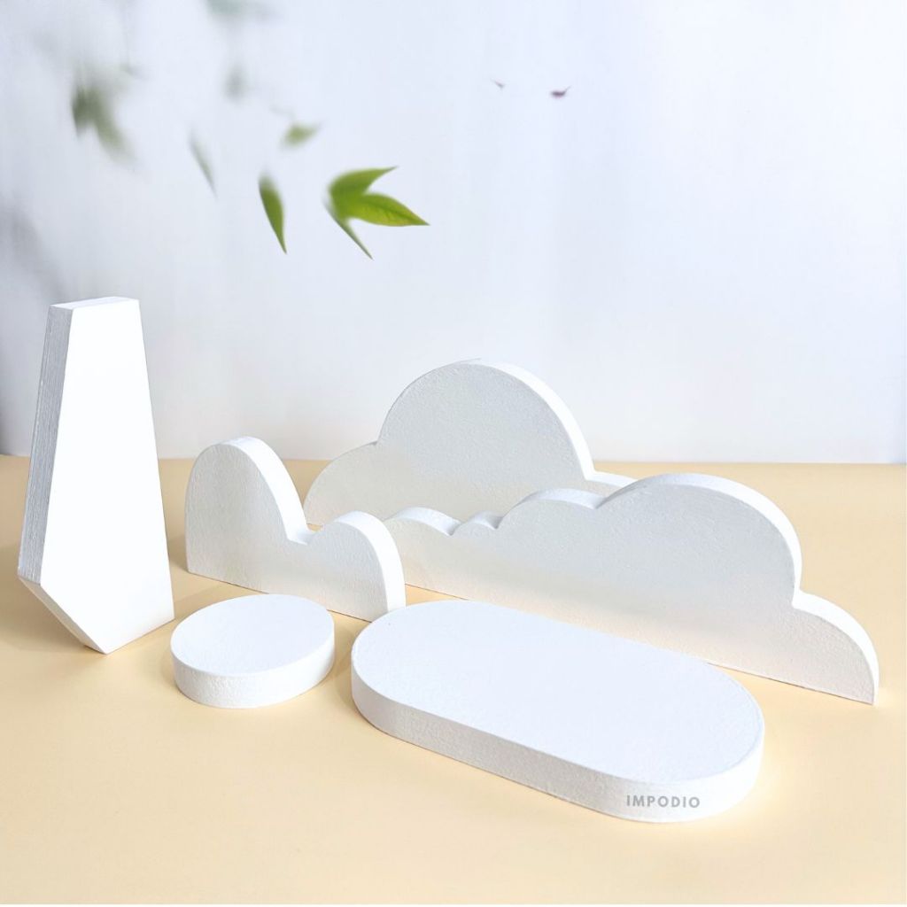 IMPODIO Set Geometry Irregular Cloud Mix Shapes - Props Foto Produk - Podium Leveling Photography