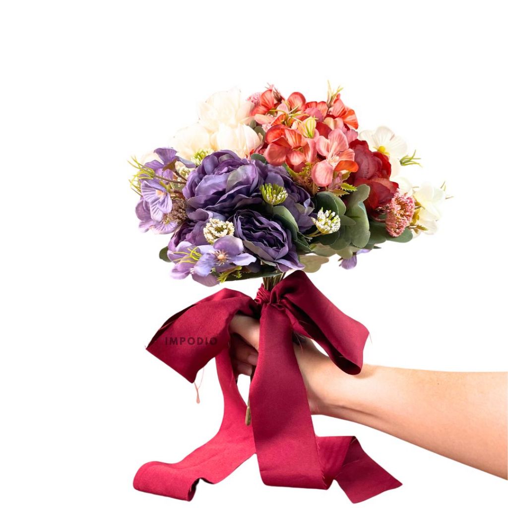 IMPODIO Bunga Peony Artificial Palsu - Fake Flower Bouquet Hiasan Rumah Dekorasi Foto Produk
