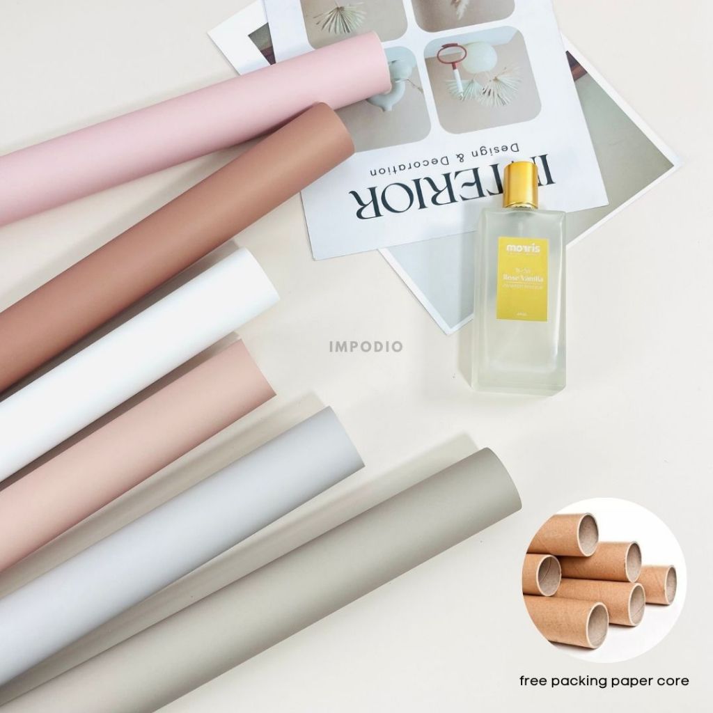 IMPODIO Paket 6 Warna Background Paper Skintone Series  - Alas Foto Backdrop Polos Seamless