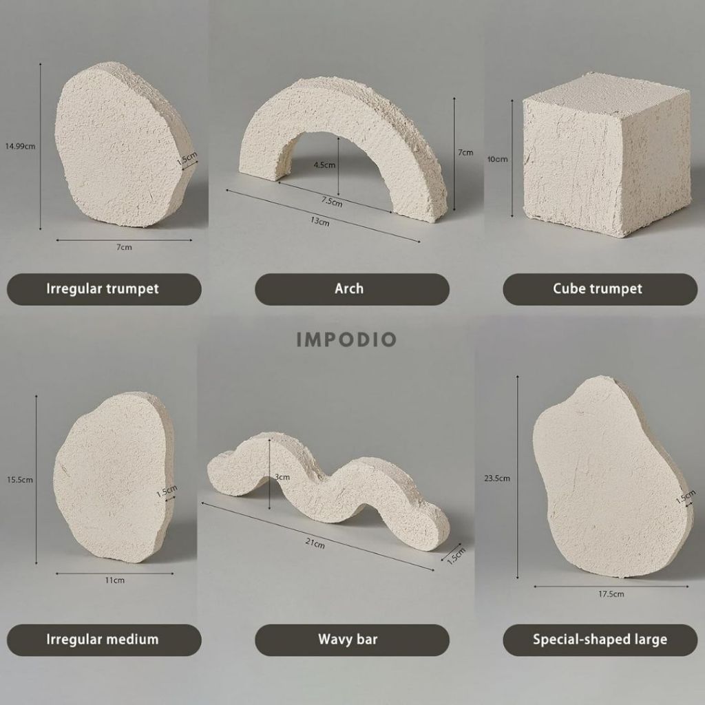 IMPODIO Set 6pcs texture Geometry Photo Props - podium leveling balok display -  Product Shooting Decoration Stand Backdrop Photography sets