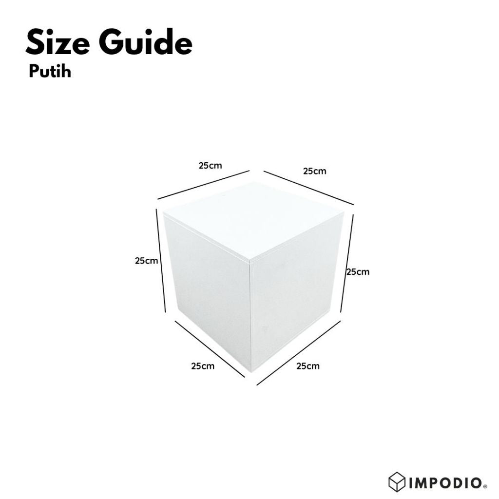 IMPODIO Podium Display Produk Kotak Kayu 2 Ukuran (30x30x30 cm & 25x25x25 cm) - Properti Photo Studio kubus kotak leveling
